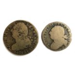 A Louis XVI 2 Sol coin 1792, together with a 12 Deniers coin 1792