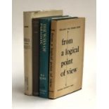 QUINE, Willard van Orman: key US philosopher of language etc. Three 1st eds. in G or VG jackets.