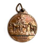 A Hunters Improvement & National Light Horse Breeding Society medal, hallmarked for Frank Hyams,