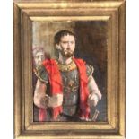 Patrick Phillips, oil on board, portrait of Anthony Quayle as Coriolanus, signed and inscribed