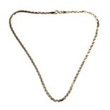 A 9ct gold tri-colour necklace, 46cmL unclasped, approx. 3.2g