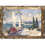 A 20th century watercolour of a Mediterranean scene, signed indistinctly lower right, 37.5x54cm