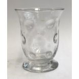 An early 20th century Webb glass celery vase, polka dot pattern, acid etched 'CELERY' to rim, marked