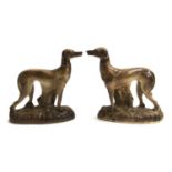 A pair of early 20th century Staffordshire dogs, (af), 17.5cmH
