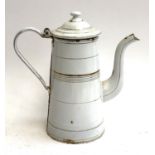 A vintage French enamel coffee pot, 26.5cmH