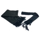 A pair of early 20th century black silk scarves