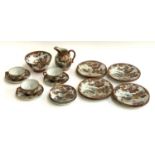 A collection Japanese Meiji era Kutani ceramics, comprising side plates (8), teacups (3), saucers (