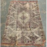 A rather worn Turkish Anatolian rug, approx. 192x133cm