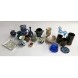 A mixed lot of ceramics to include Wedgwood Jasperware, art glass horse, Delft vase, glass