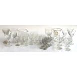 A mixed lot of cut glassware, to include Webb, sherry glasses, commemorative glass, silver
