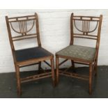 A pair of turned beechwood faux bamboo side chairs, in early 20th century style