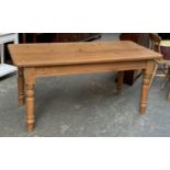 A 20th century pine kitchen table, 167x79x78cmH