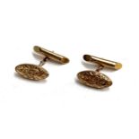 A pair of early 20th century 9ct gold cufflinks, hallmarked TC, gross weight 3.6g