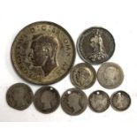 A small quantity of Victorian silver coins to include two pence 1838, four pence 1842 (2), 1846, 1