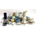 A mixed lot of ceramics to include Beswick dog, small Delft vase, Imari plates, mid century Austrian