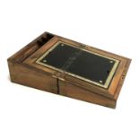 A 19th century brass bound writing box, with fitted interior, 35cmW