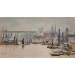 Herbert Menzies Marshall (1841-1913), 'Newcastle', pencil and watercolour, signed, titled and