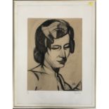 G Jaubin (?), portrait of a woman, lithograph, signed and numbered 75/88, the sheet 67x50cm