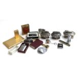 A collection of lighters to include Ronson Crown table lighter; Ronson Adonis; Prince; Penguin;