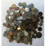 A quantity of British and World coins to include, USA 5 cents 1883, 10 pfennig 1873, 1 Sechsling