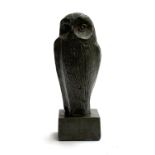 An Austin Productions resin sculpture of an owl, signed, 25.5cmH