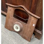 A key rack with barometer and hole for mirror, 48cmW
