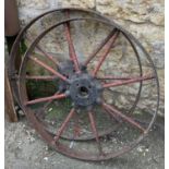 A pair of 8 spoke wagon wheels, 87cmD