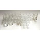 A mixed lot of cut glass, to include small wine glasses, medium wine glasses, tall glasses, tumbles,