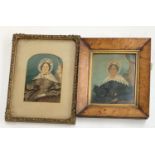 Two c. 1830s miniatures of a distinguished aged woman of some social standing. Both in good period