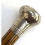 A silver topped walking cane, 82cmH