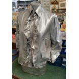 A silver painted mannequin, 78cmH