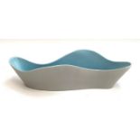 A Poole pottery wavy edge twin tone planter, shape number C104, 42cmW; together with a Bossons