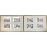 After John Leech, a set of eight illustrations from Shakespeare, in two frames, each 10.5x16cm
