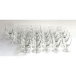 A quantity of approx. 43 Dartington crystal stemmed wine glasses in small, medium and large sizes