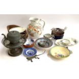 A mixed lot of ceramics and other things, to include Royal Winton Grimwades 1930s dish with scene in