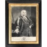 John Faber Jr (c.1695-1756) after Ramsay, portrait of Sir Richard Hoare, mezzotint, 35x25cm