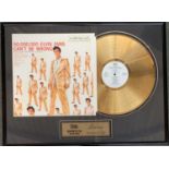 A framed and glazed special edition gold plated Elvis Presley '50,000,000 Elvis Fans Can't Be Wrong'