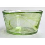 A Kosta Boda Ulrica Hydman Vallien swirled uranium glass bowl, 17cmD, with impressed mark to base