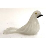 A Venetian reticello glass dove, 7.7cm high