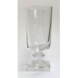 An Atlantis Gulotta heavy crystal glass goblet with square foot Atlantis '81, Gulotta , 21cmH