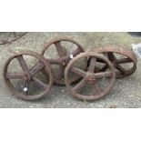 A set of four cart wheels, 32cmD