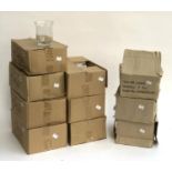 A lot of 54 small glass vases, boxed, each approx. 12cmH