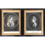 A pair of 18th century mezzotints, James Watson (1740–1790) after Hamilton, 'Miss Jones' and after