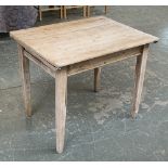 A stripped pine small kitchen table, 90x67x74cmH