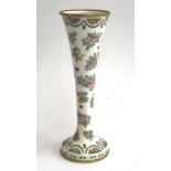 A Halcyon Days enamel posy vase, floral design, 15cmH