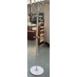 A modern hat stand af, on a marble style base, 183cmH