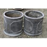 A pair of composite circular planters, 32cmD