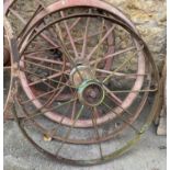A further pair of 9 spoke wagon wheels, 110cmD