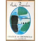 Andre Brasilier 'Chateau de Chenonceau' poster 69x49cm