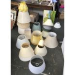 A very large mixed lot of at least 30 lampshades, some pleated